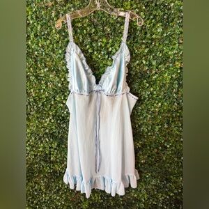 Victorias Secret Light Blue Ruffled Nightgown/slip